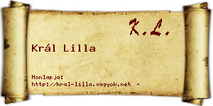 Král Lilla névjegykártya